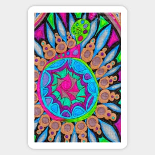 Bright Metallic Doodle Design Sticker